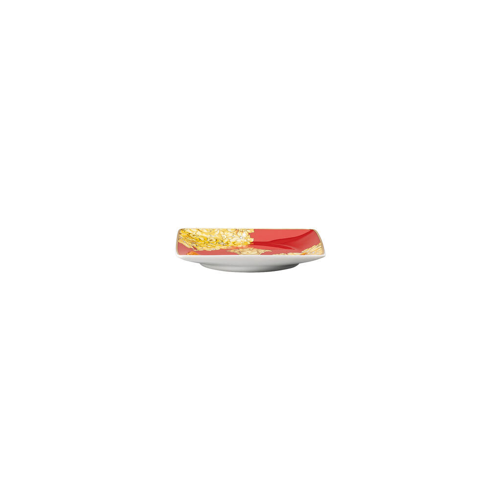 Versace Medusa Rhapsody Red Square Canape Dish | 4.75in