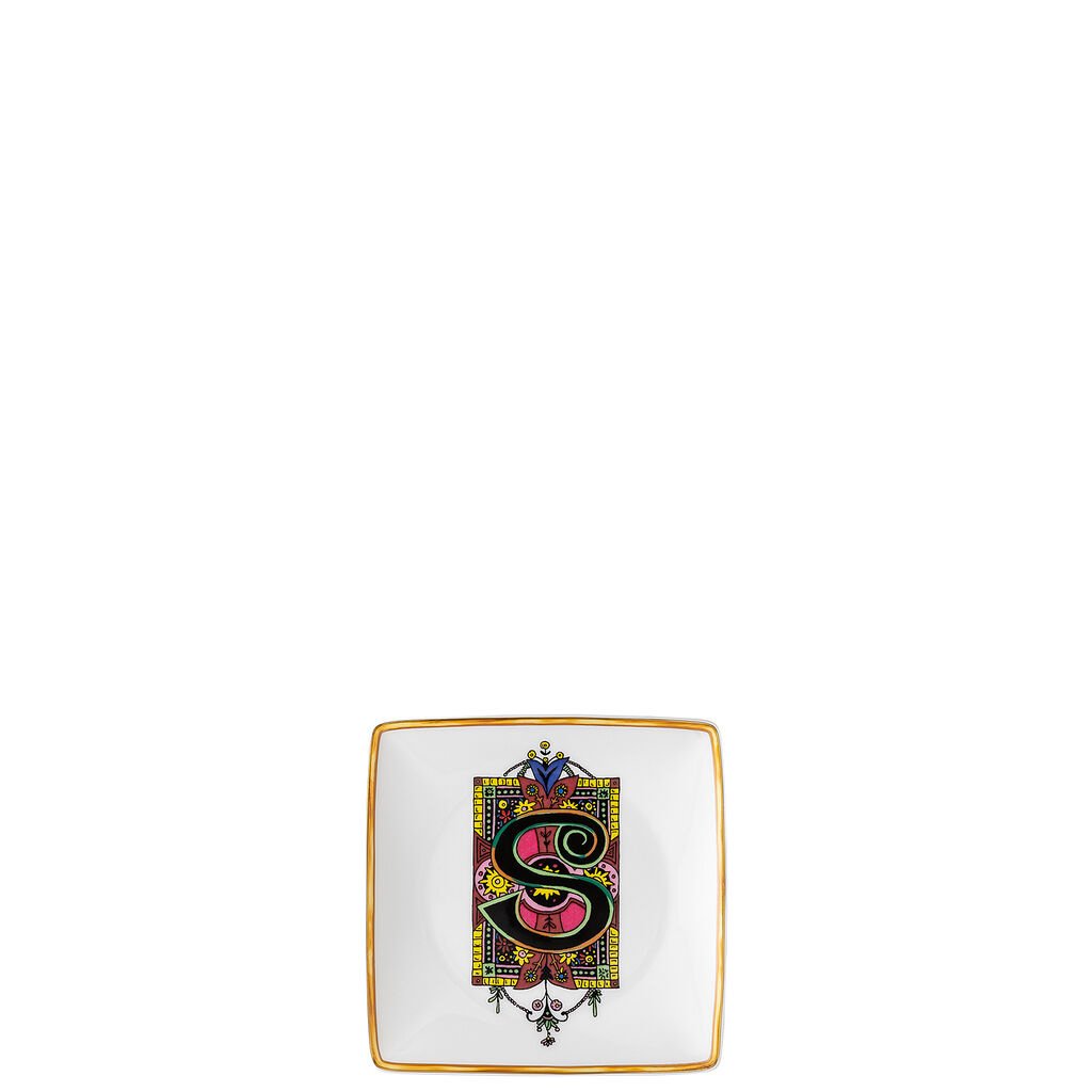 Versace Alphabet Square Canape Dish Set | 4.75in VERSACE