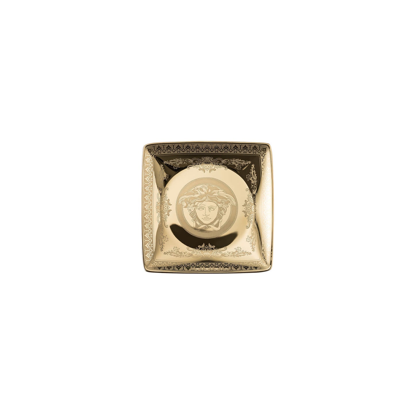 Versace Golden Medusa Square Plate | 4.5in