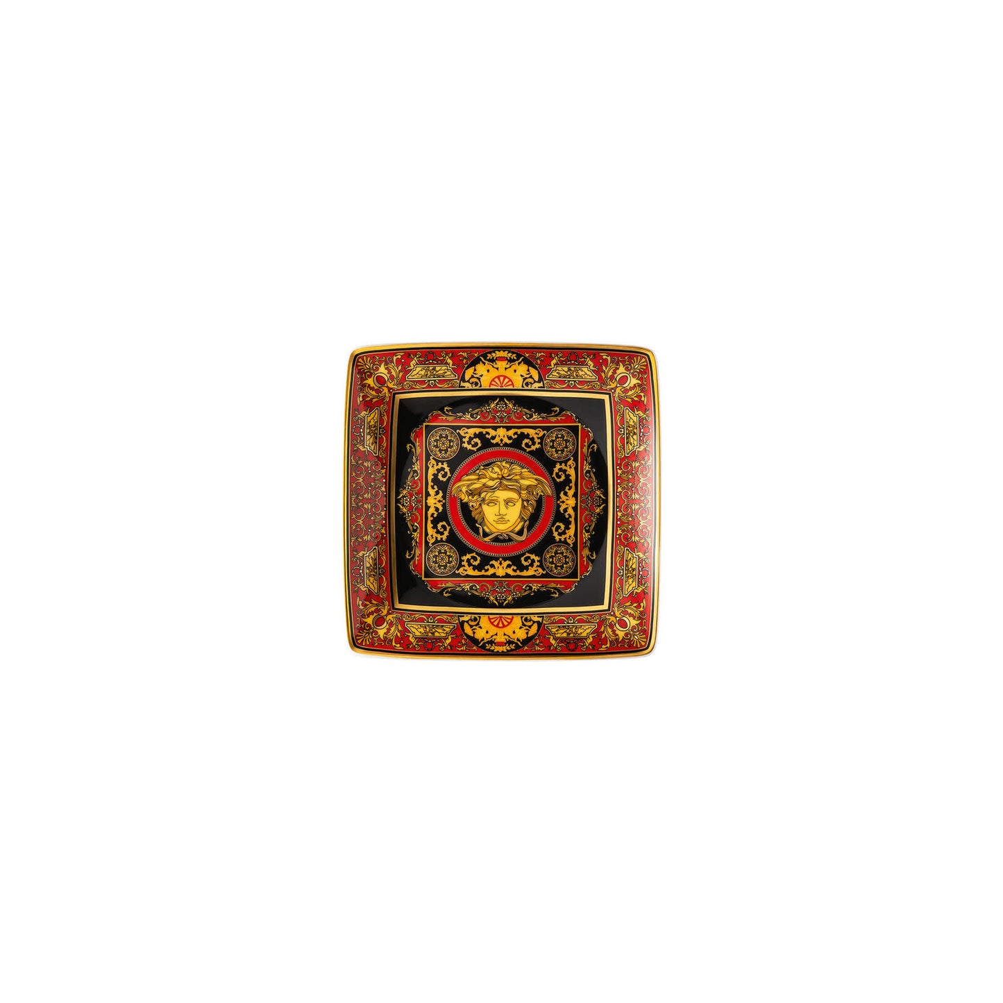 Versace Medusa Red Square Canape Dish | 4.75in