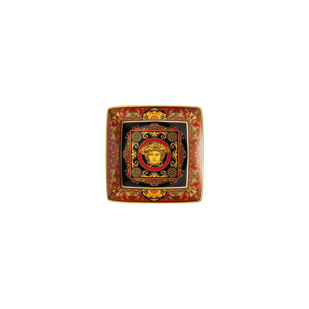 Versace Medusa Red Square Canape Dish | 4.75in
