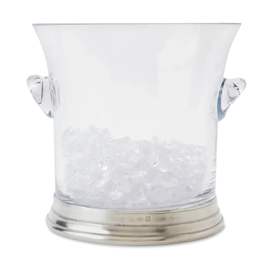Match Pewter Crystal Ice Bucket with Handles | 7.3x7.5in