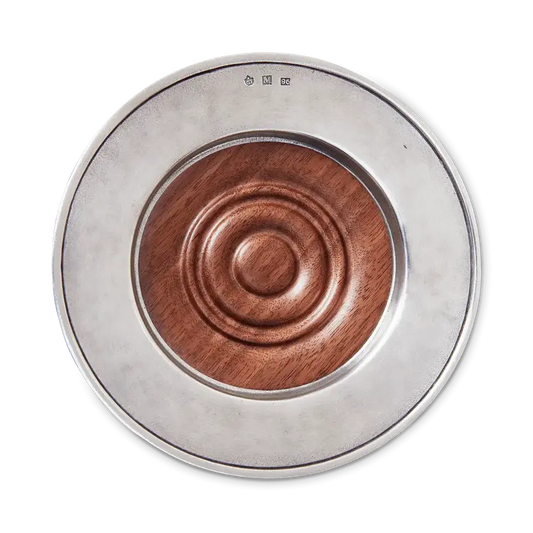 Match Pewter Convivio Wine Coaster w/Wood Insert | 6.7in