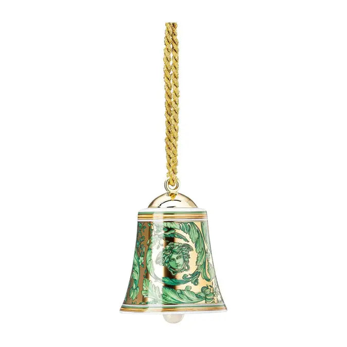 Versace Medusa Garland Bell Ornament | 2.75in Green