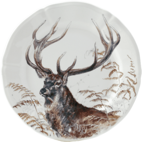 Gien Sologne Game Animals Dessert Plate | 9.25in Stag