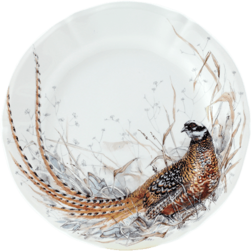 Gien Sologne Game Animals Dessert Plate | 9.25in Pheasant