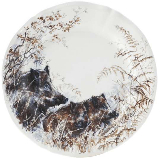 Gien Sologne Game Animals Dessert Plate | 9.25in Boar