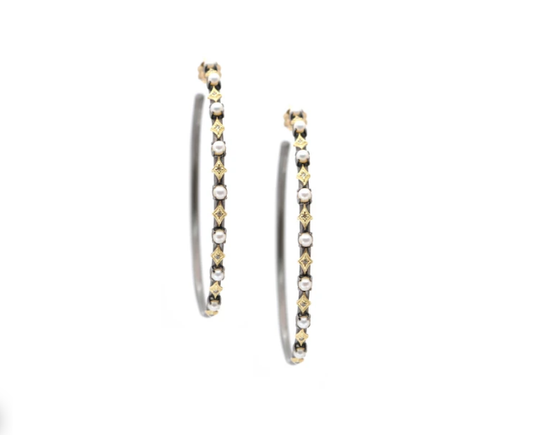 Crivelli Pearl Hoop Earrings 52mm