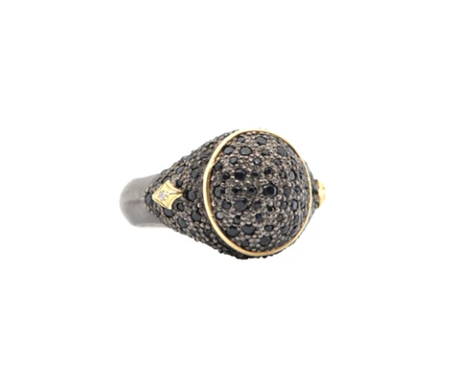 Pave Signet Ring 12mm