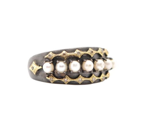 Crivelli Pearl Stack Band Ring