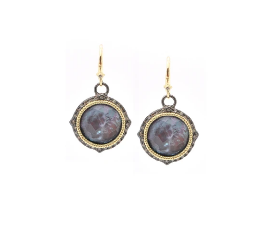 Round Black Onyx Earrings