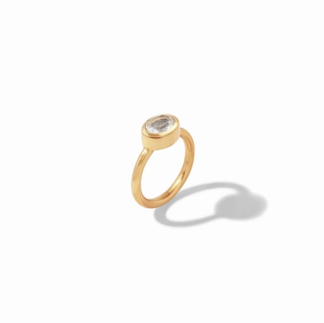 Jewel Stack Ring Gold Iridescent Bahamian Blue Size 7