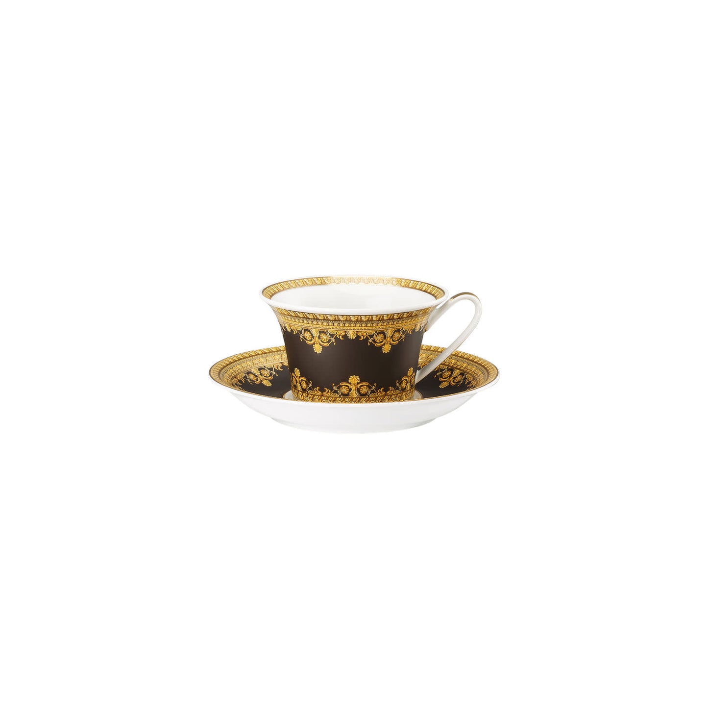 Versace I Love Baroque Nero Tea Cup + Saucer Set | 7oz