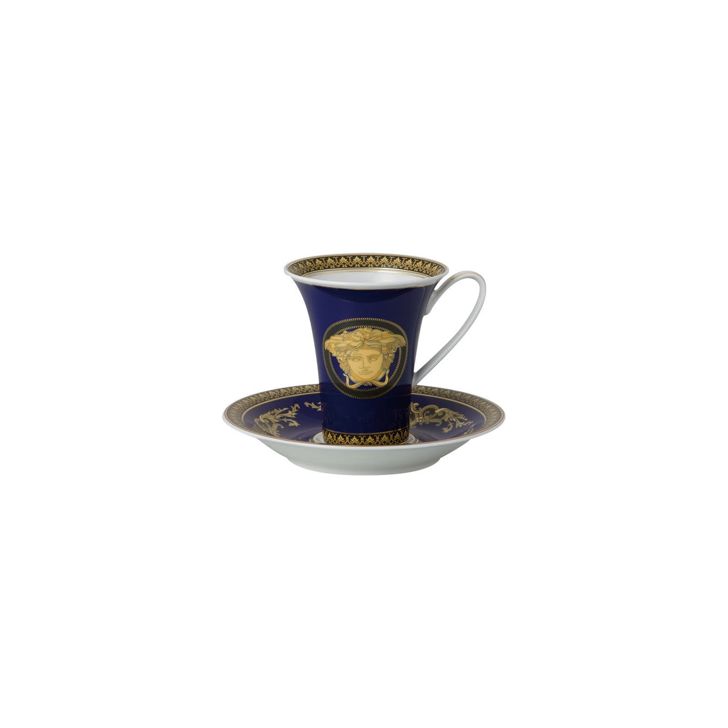Versace Medusa Blue Coffee Cup + Saucer | 6oz