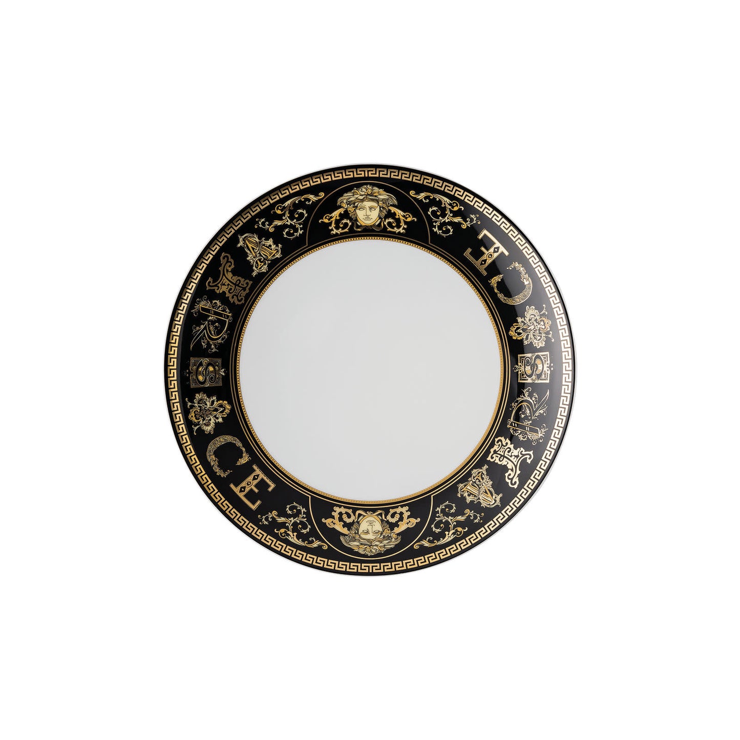 Versace Virtus Gala Black Salad Plate | 8.25in