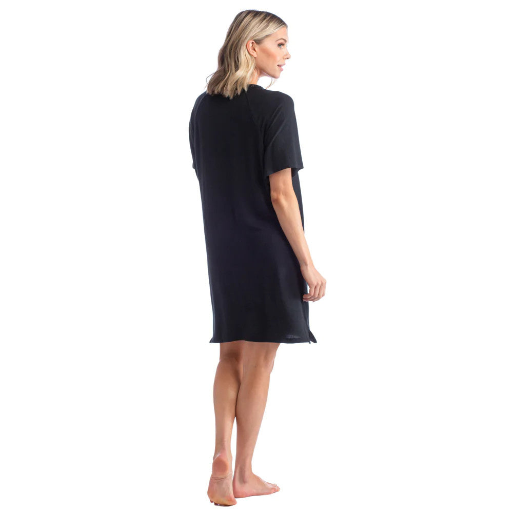 Dream Raglan Sleep Shirt | Black XS