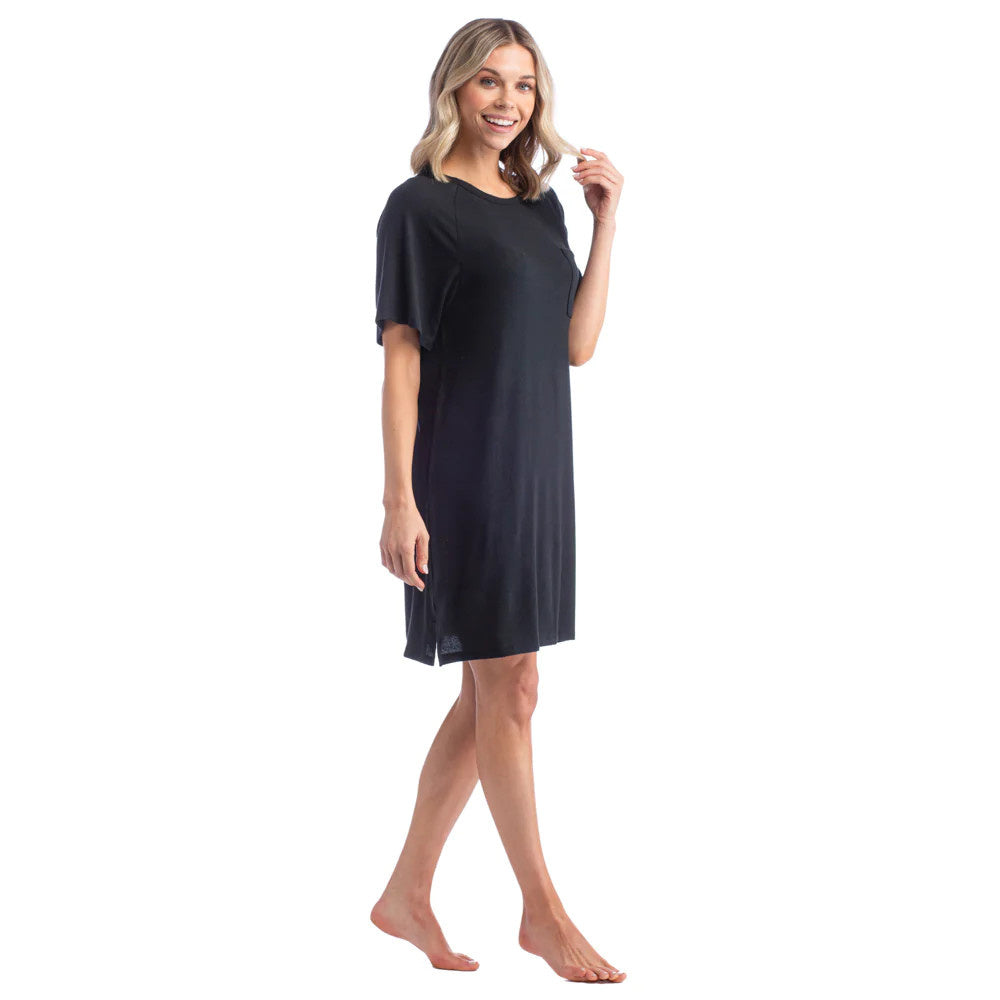 Dream Raglan Sleep Shirt | Black XS