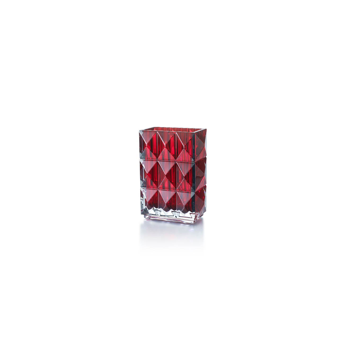 Baccarat Crystal Louxor Red Recangular Vase | 8.15in