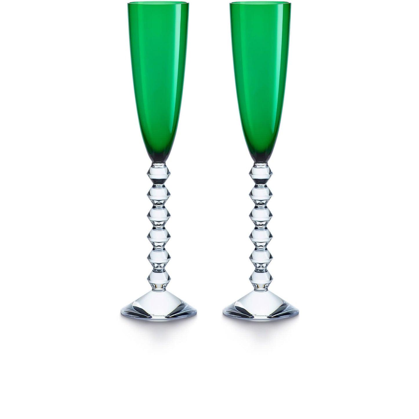 Baccarat Vega Flutissimo Flutes Set of 2 | Green