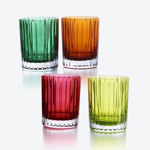 Baccarat Harmonie Tumbler Double Old Fashioned Colors of Joy Intense Set of 4 | 4.13in