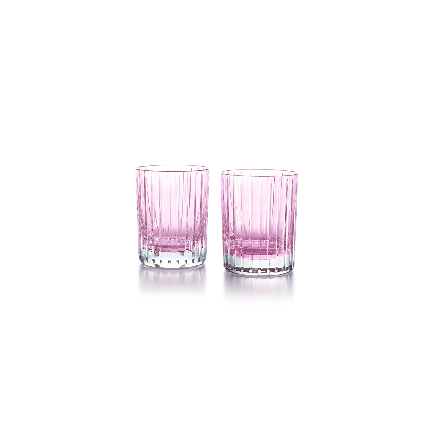 Baccarat Crystal Harmonie Colors of Joy Pastel Pink Double Old Fashioned Tumbler Glass Set of 2 | 4.13in + 11.02oz