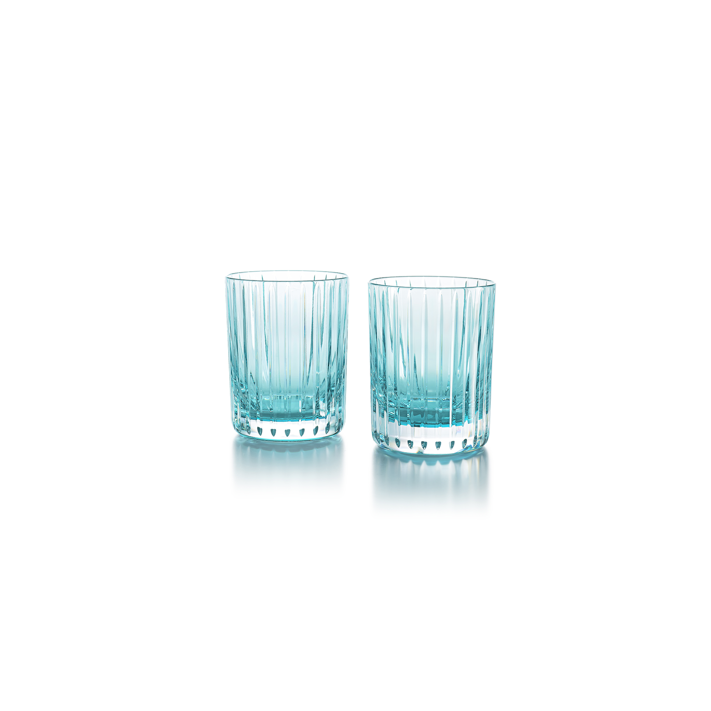 Baccarat Crystal Harmonie Colors of Joy Pastel Turquoise Double Old Fashioned Tumbler Glass Set of 2 | 4.13in + 11.02oz