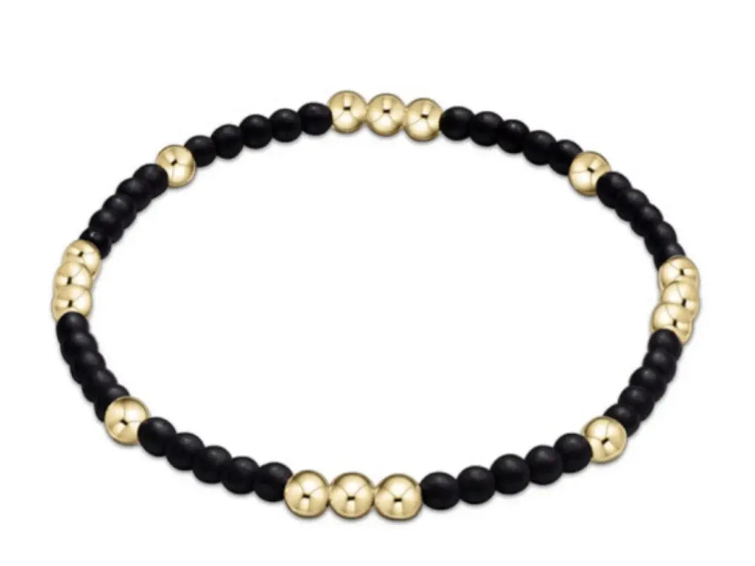 Worthy Pattern 3mm Bead Bracelet | Matte Onyx