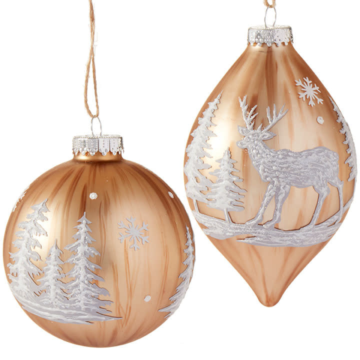 Deer With Trees Ornament 6"