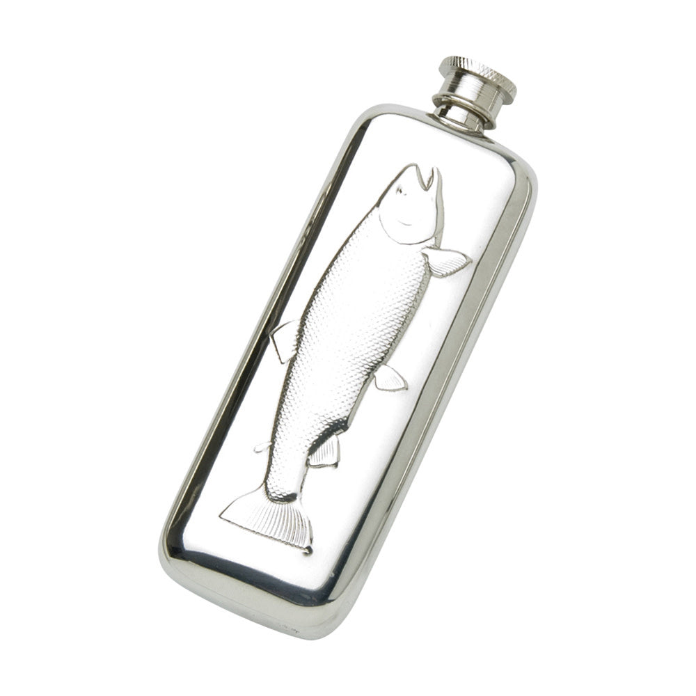 Pewter English Boot Hip Slimline Fish Flask | 3oz
