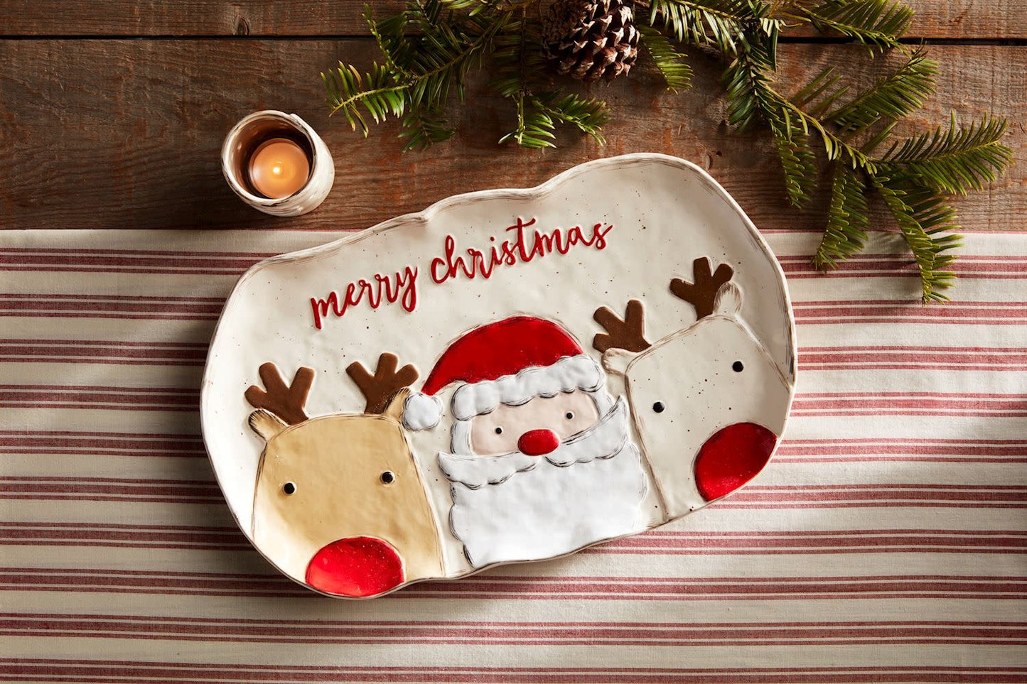 Santa + His Reindeers Serving Platter | 10x16in