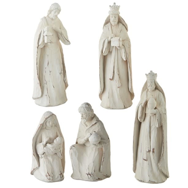 Whitewash Nativity Set | 10in