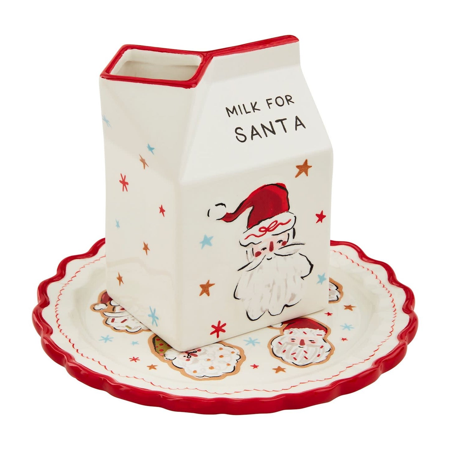 Milk Carton + Cookie Plate For Santa 2-Piece Set