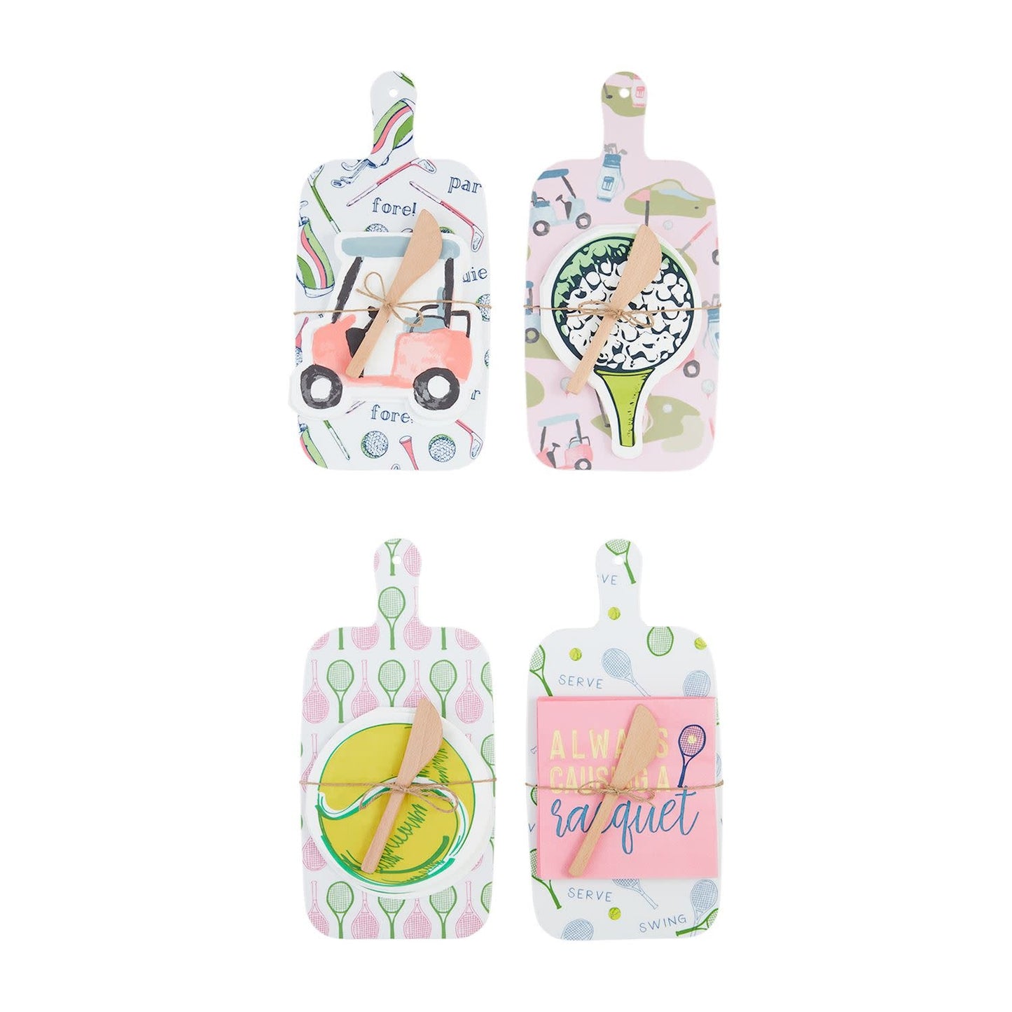 Tennis Golf Board + Napkin Set | Assorted 11.25x5.5in