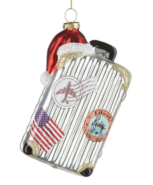 Holiday Luggage Ornament | 5.5in