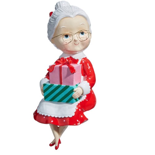 Sitting Retro Mrs. Claus Decor | 12.75in