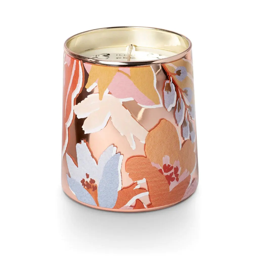 Abstract Floral Glass Candle | Blood Orange Dahlia 11.5oz