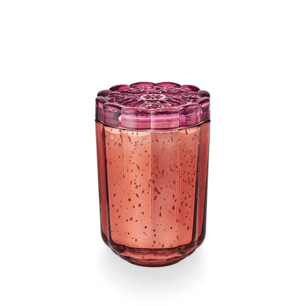 Mercury Glass Floral Candle | Pink Pepper Fruit 11.6oz