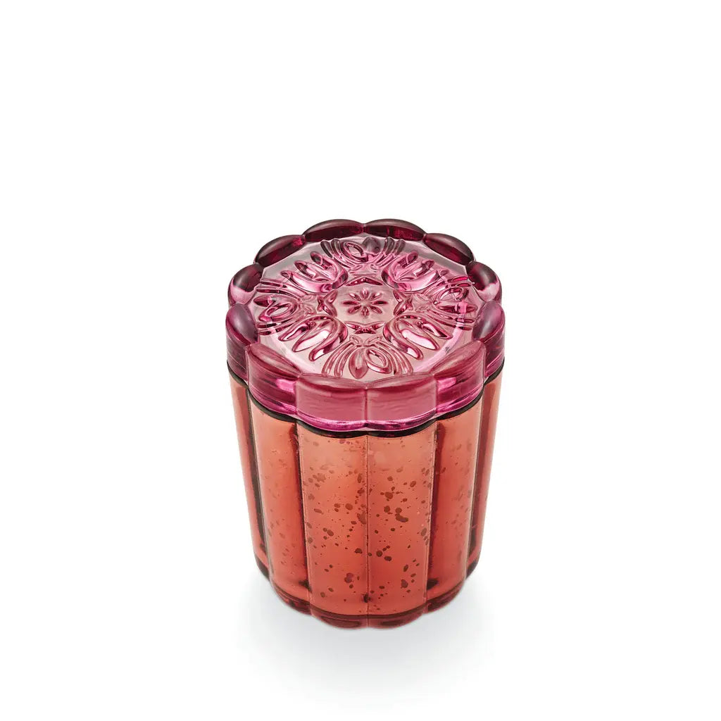 Mercury Glass Floral Candle | Pink Pepper Fruit 11.6oz