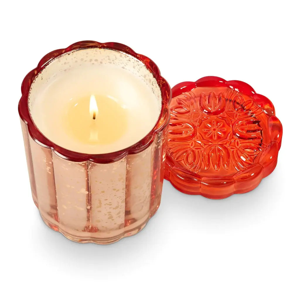 Mercury Glass Floral Candle | Blood Orange Dahlia 11.6oz