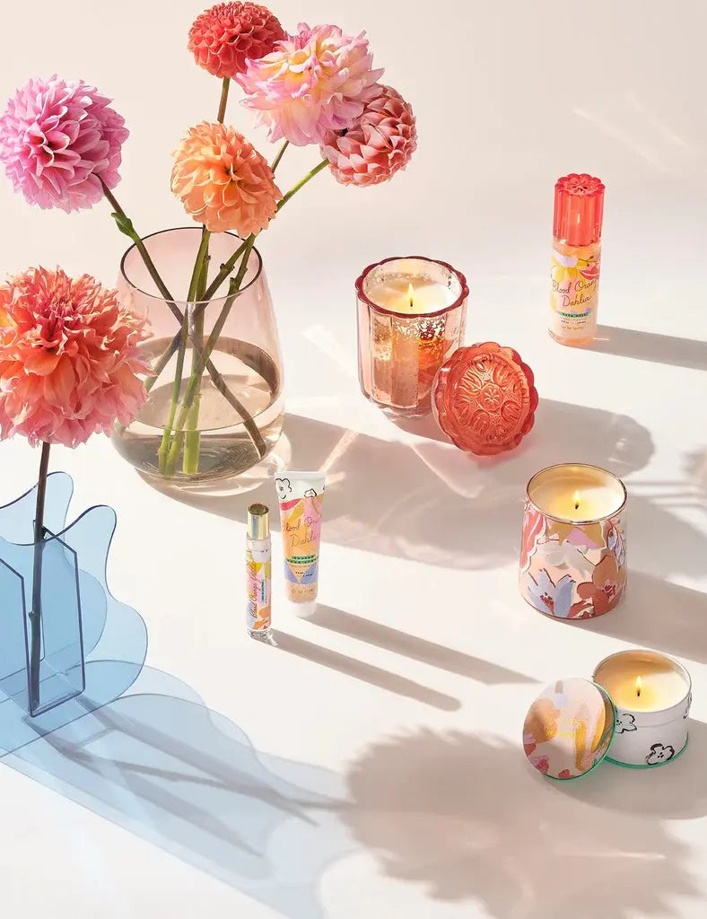 Mercury Glass Floral Candle | Blood Orange Dahlia 11.6oz