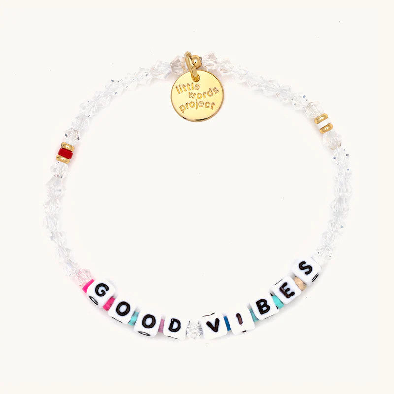 Good Vibes Minimal Beaded Stretch Bracelet