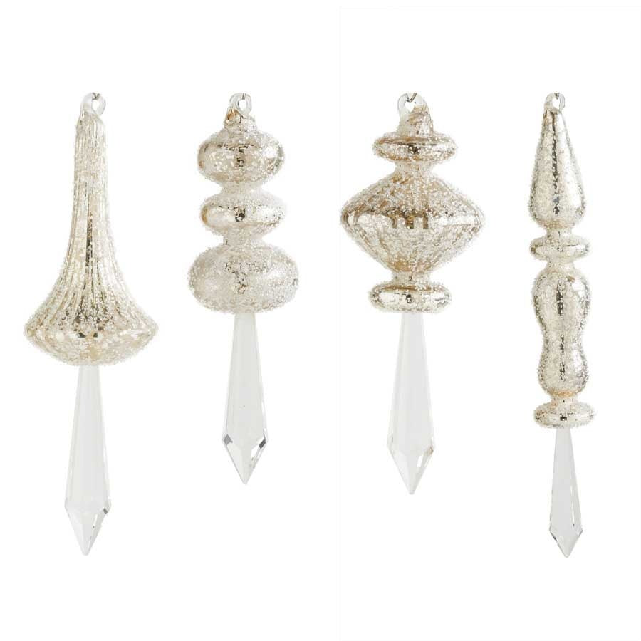 Assorted Beaded Crystal Finial Ornaments