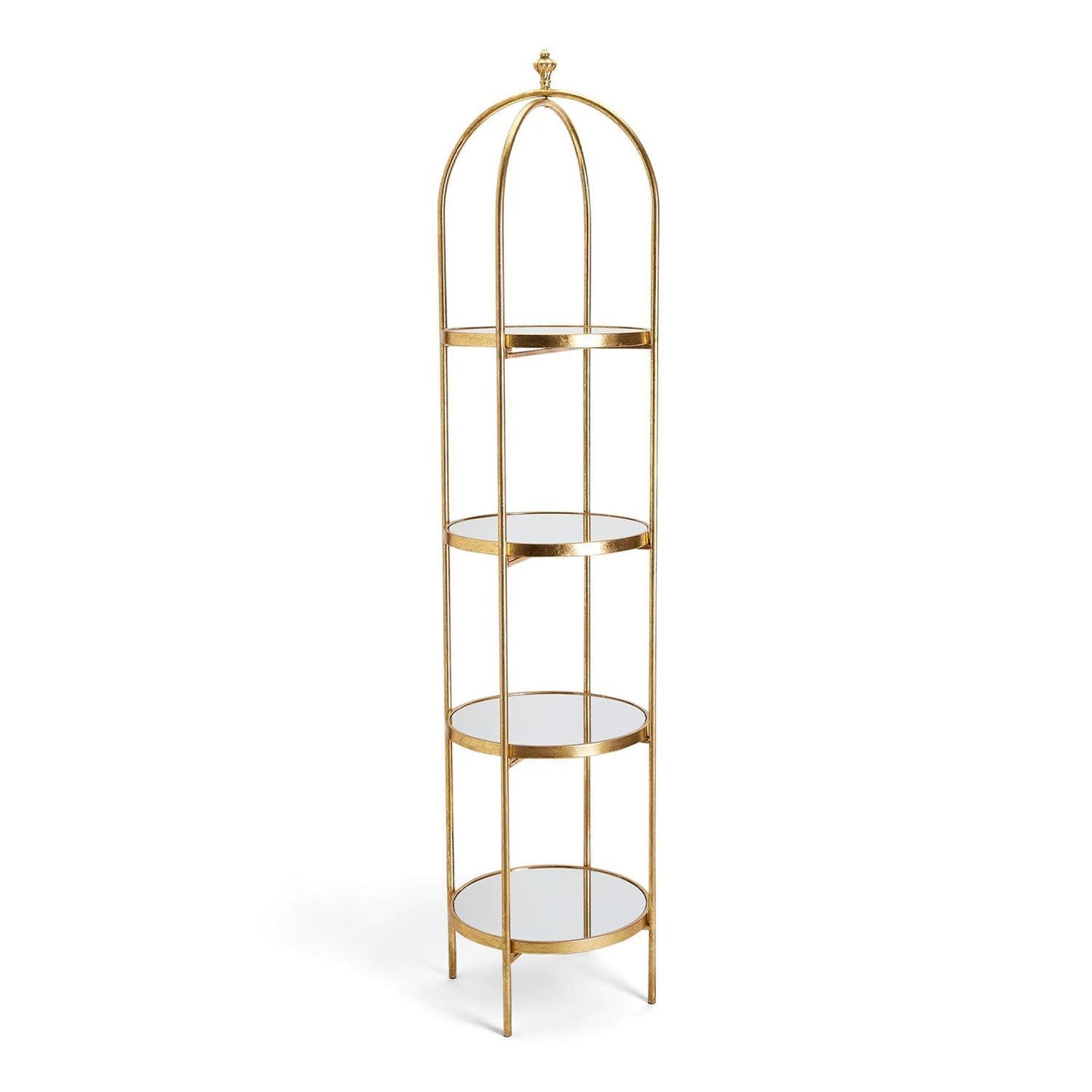 Golden Tier Etagere | 4 Glass Mirror Shelves