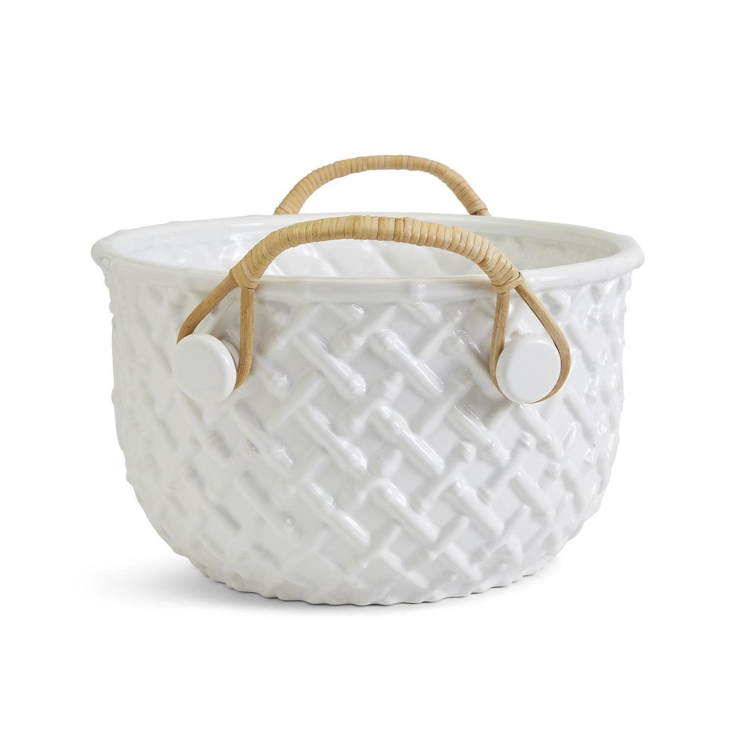 White Faux Bamboo Fretwork Party Bucket