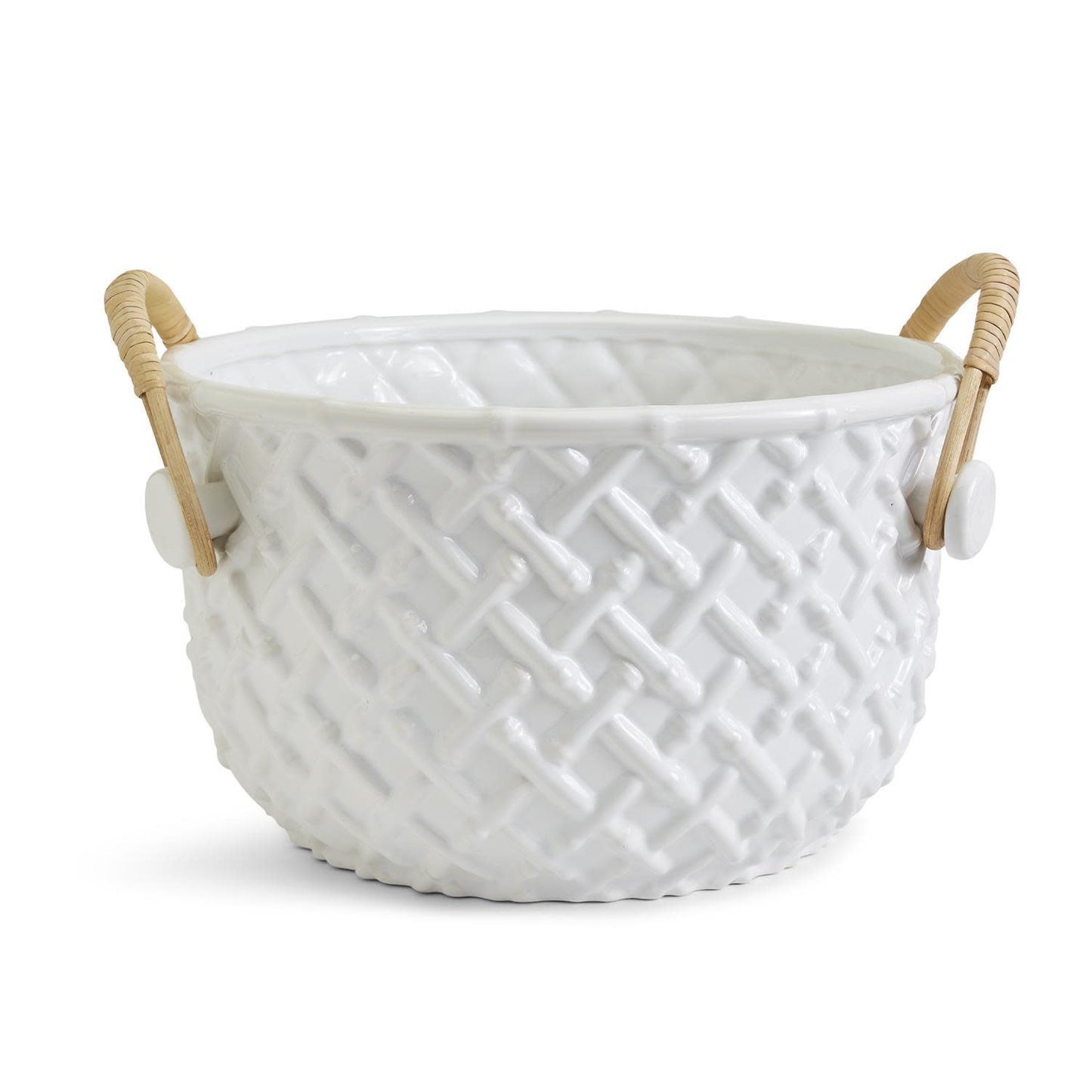 White Faux Bamboo Fretwork Party Bucket