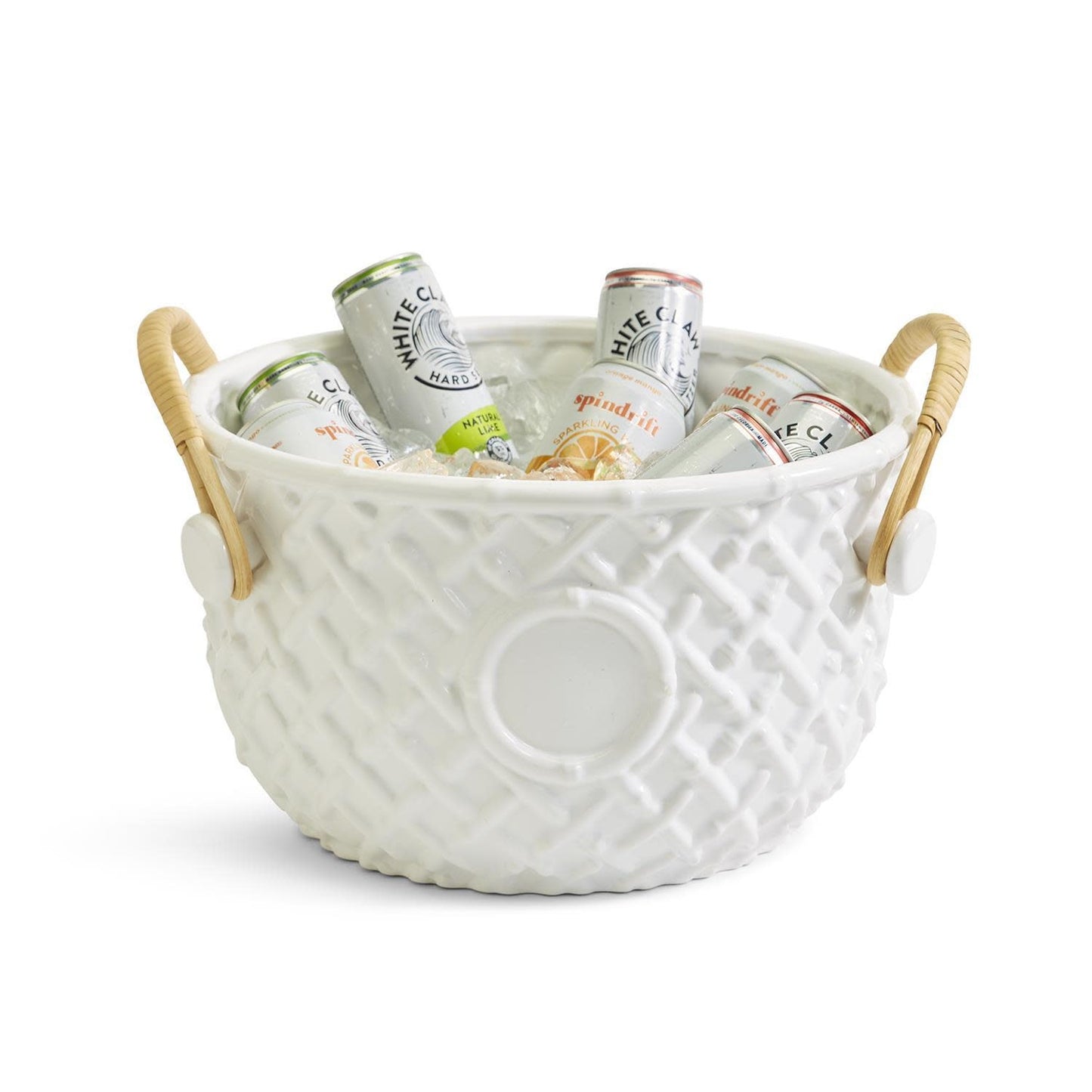 White Faux Bamboo Fretwork Party Bucket