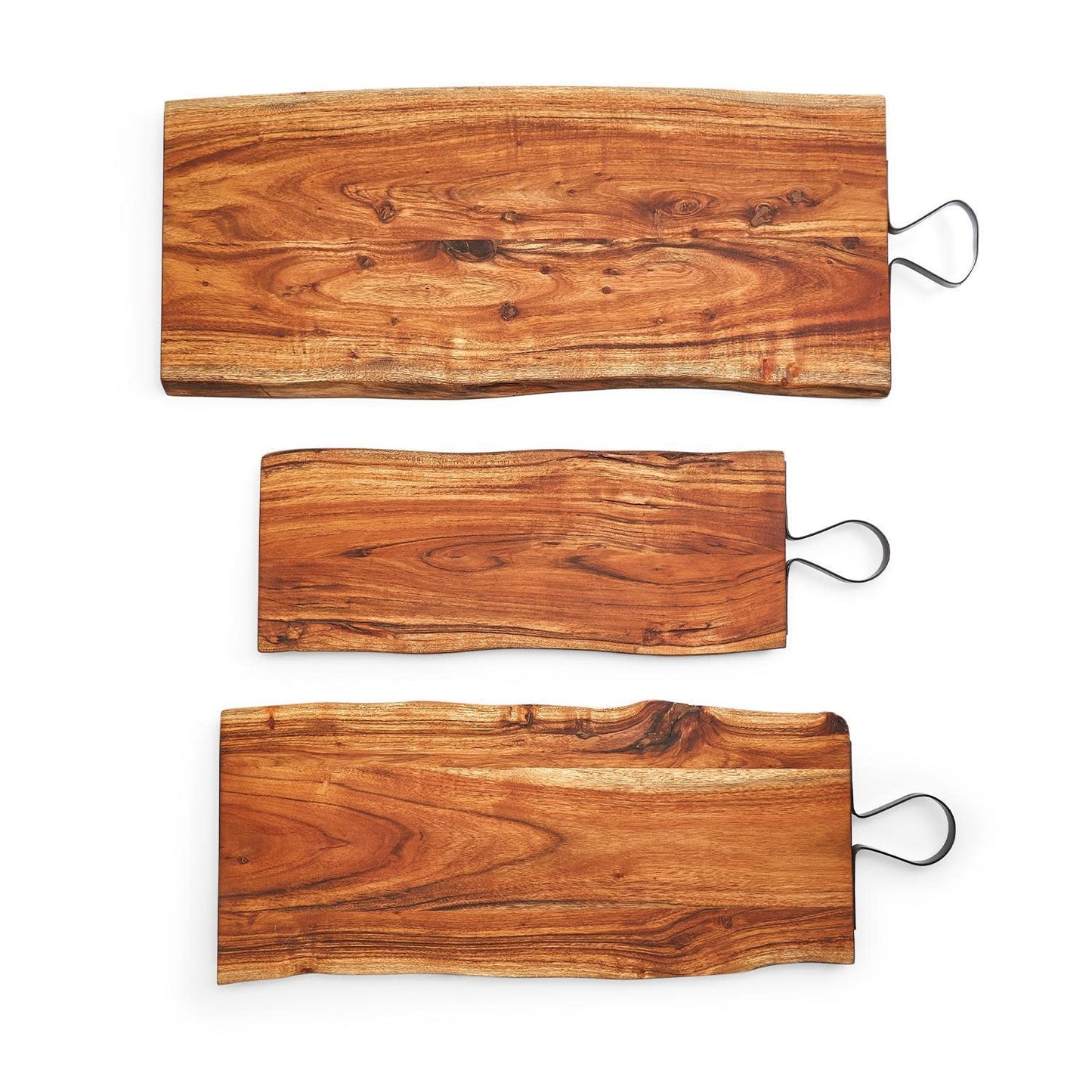 Wood Serving Board with Iron Handle