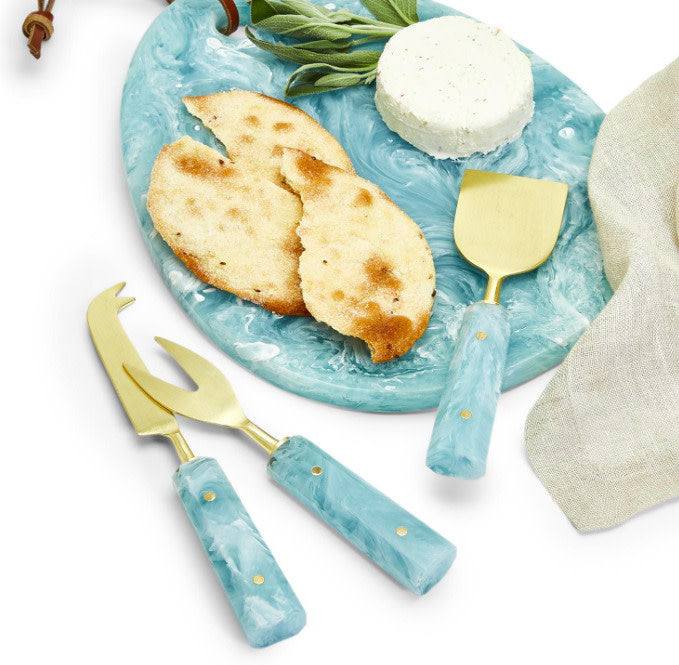 Aqua Swirl Resin Serving Board
