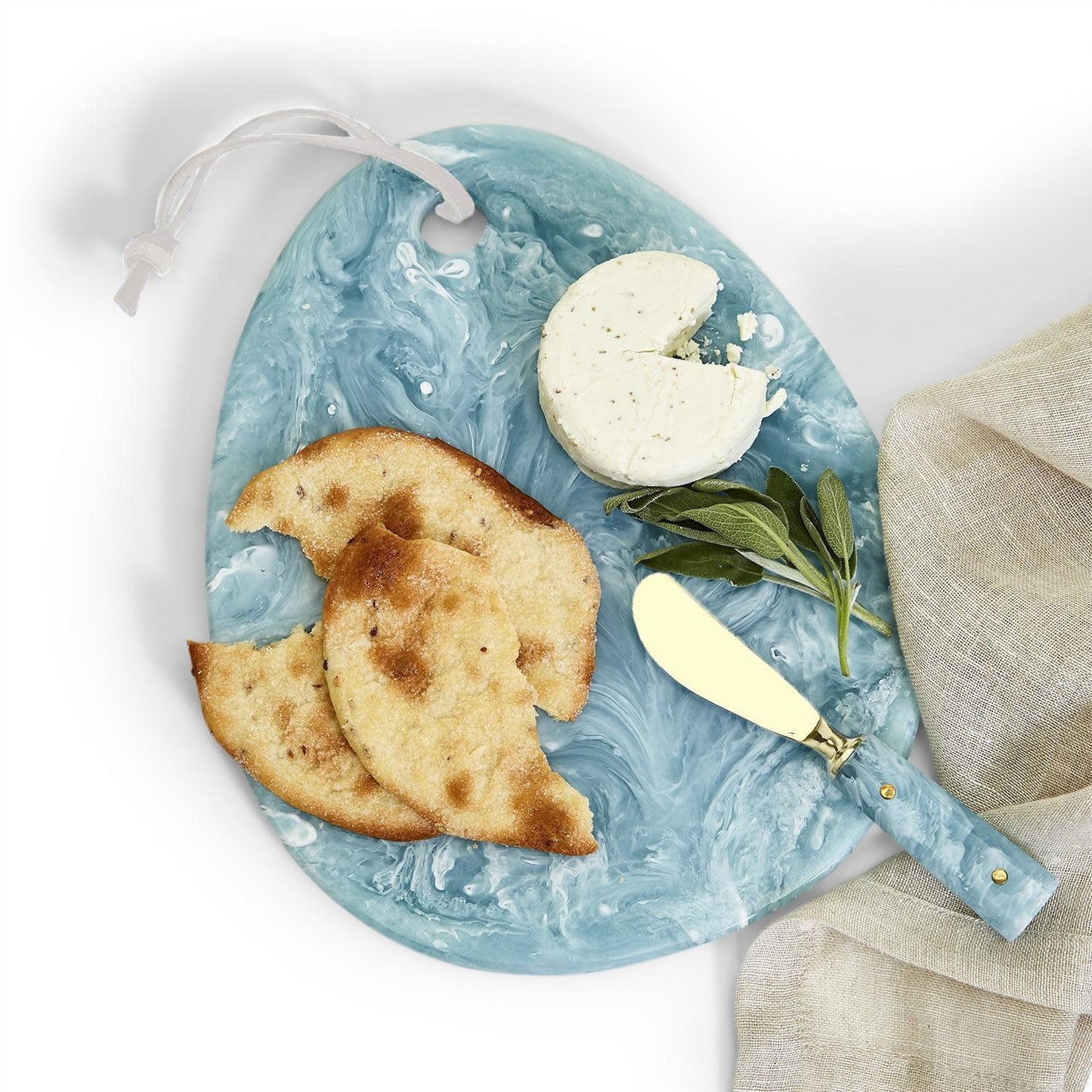 Aqua Swirl Resin Serving Board