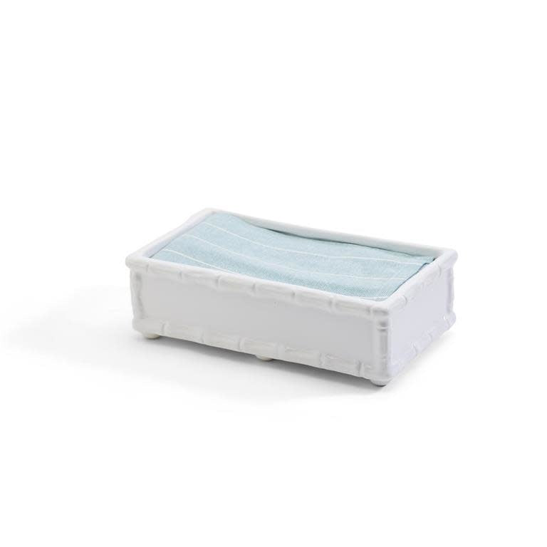 Bamboo Towel Tray | White